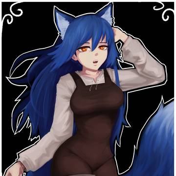 blue half-cat