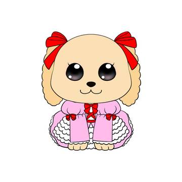 ロリータ犬【イラストACで配布中】