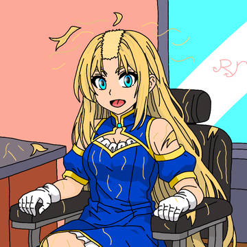 Alice plays buzz art online and