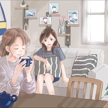 仕事絵　神奈中平塚さま　広告用イラスト 秋