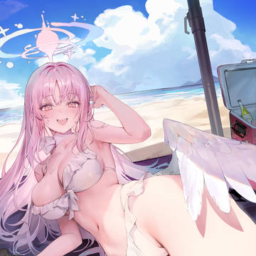 オイルを塗るのを待っている彼女
