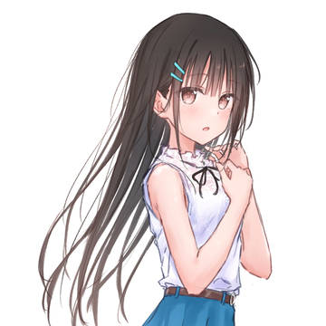 ノースリーブ少女 +赤面差分