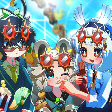 学パロナタ御三家in炎神様ランド（メガネOFF、夜魂差分あり）