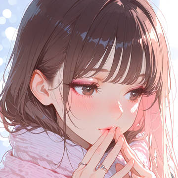 A Finger at Her Lips in Winter