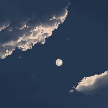 雲と月