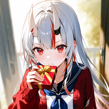 ズタボロ制服でバレンタインチョコを渡す百鬼あやめ