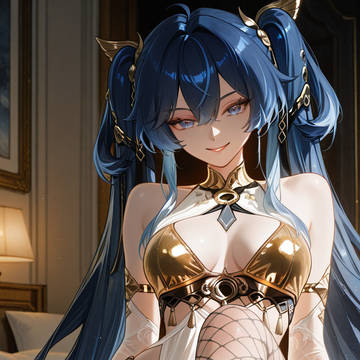 Iuno (Wuthering Waves) on bed.