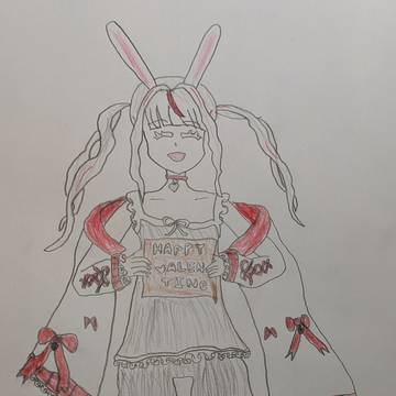 時白ラヴィさんへのバレンタインお祝いファンアート(修正版)