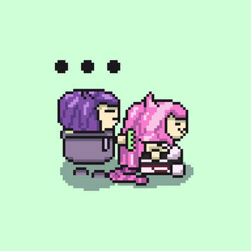 Ina brushes raora’s hair
