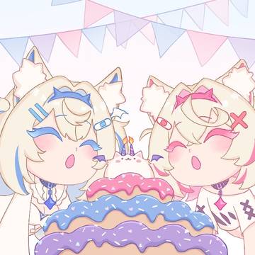 Happy Birthday FUWAMOCO 🎂🐾🩵🩷
