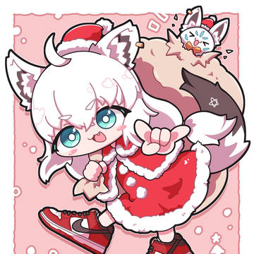 クリスマスとお正月白上