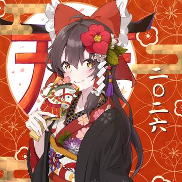 和服姿の博麗霊夢