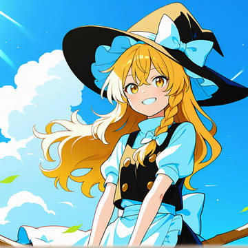 箒にまたがる魔理沙