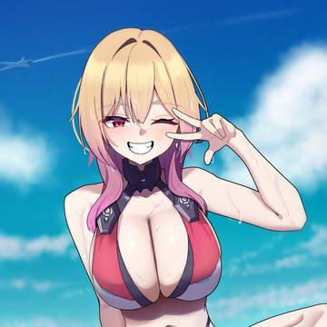 金髪長乳ギャル