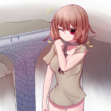 おっぱいを橋に乗せて休憩する巨大奴隷ちゃん