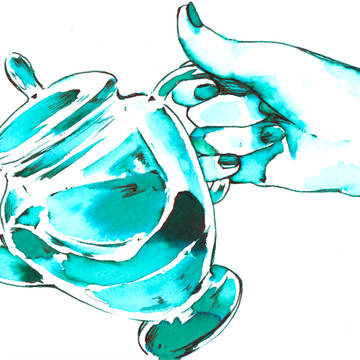 万年筆インク画/お手手