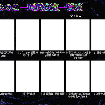 【イメレス素材】うちのこ一次的狂気一覧表