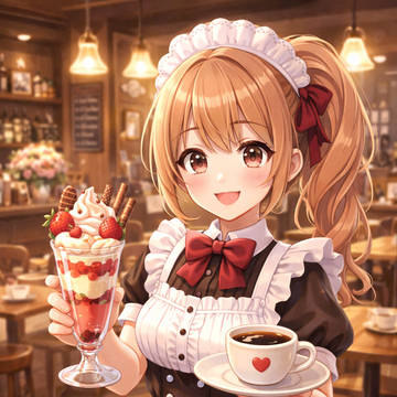 いつものカフェのポニテちゃん