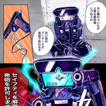 拉致された異形頭ガンシューティング