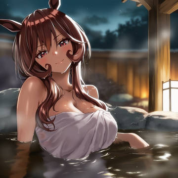 ドンナちゃんと湯けむりウマ娘