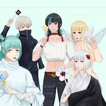 呪術廻戦完結祝い絵(アニメ寄りに修正)