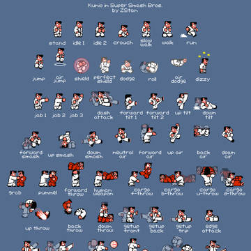 Kunio moveset for Smash Bros.
