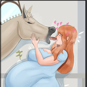 Best friend kissing horse