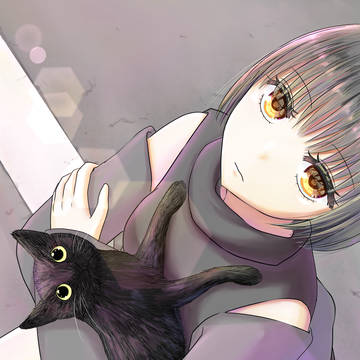 黒猫と女の子
