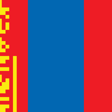 モンゴルの国旗 Flag of Mongolia【45x30】