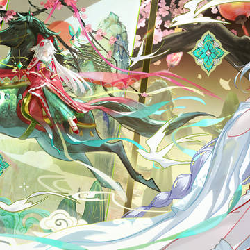oc白毛精灵天使の马年贺图
