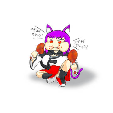 肉を食べる猫