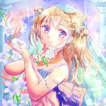 雨浴びる女の子とジャスミン