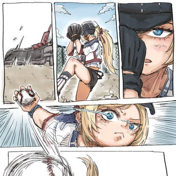 アズレン野球部　ミニ漫画イラスト