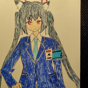 ブルアカの黒見セリカを描きました
