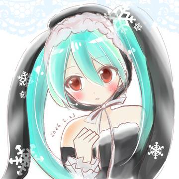 雪ミク考え中