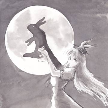 兎・月・影絵