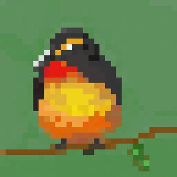 キビタキのドット絵