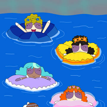 Royalpuff Girls in the water