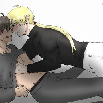 イケメンエルフに襲われる男
