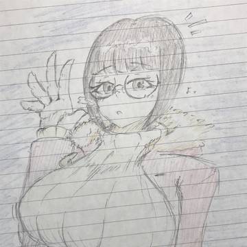 気さくに話しかけてくれる縦セーターボブ丸眼鏡