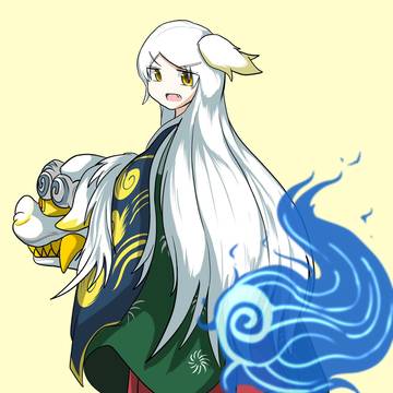 獅子舞を使う女の子