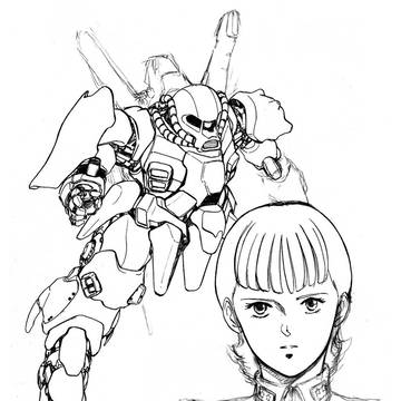 過去絵供養 サラ・ザビアロフとザクⅡっぽいMS