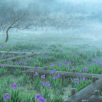 花札シリーズ・5月・杜若に八橋