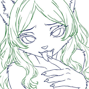Playful Cat Girl / 【ラフ】いたずらっ子な猫娘