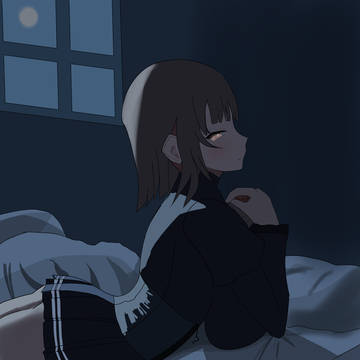 7周年記念絵　「……一緒に寝たい？」