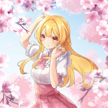 桜と女の子