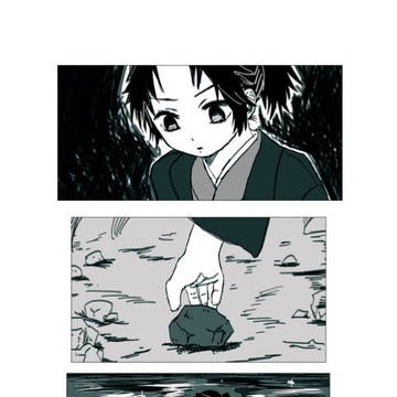 幼巌勝が賽の河原で石を積む