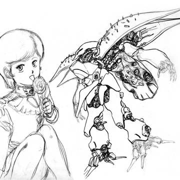 過去絵供養 ミネバ・ザビとキュベレイっぽいMS