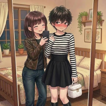 彼女と服交換した結果、女装でデートすることに