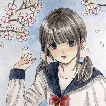 桜と女の子